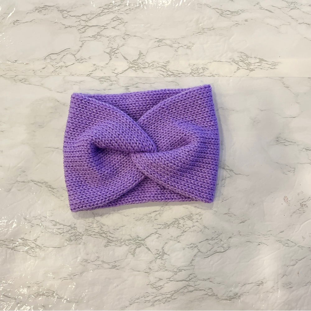 Knitted Handmade Ear Warmer | Color: Lilac